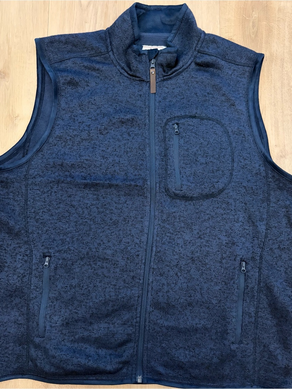Men's Zip-Up Fleece Vest in Navy - Lightweight Layering